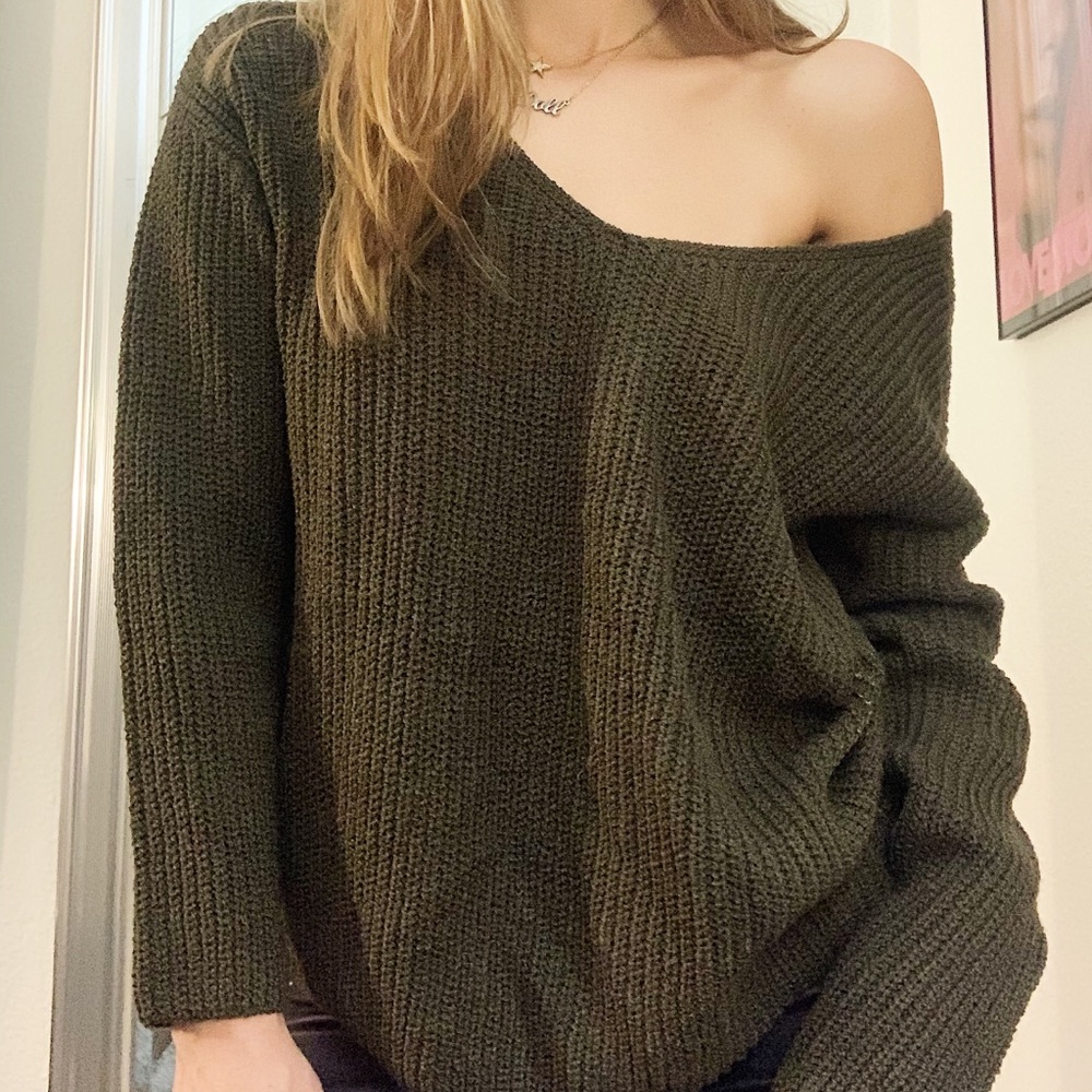 Brown reversible knitted sweater